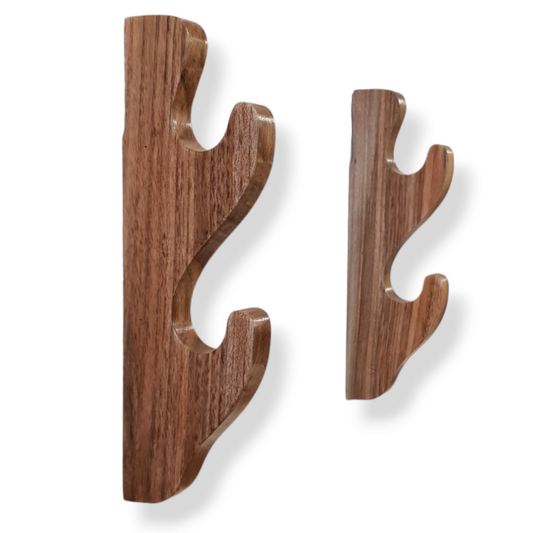 Wooden Wall Mounted Sword Katana Bokken Holder - 2 layers - Walnut