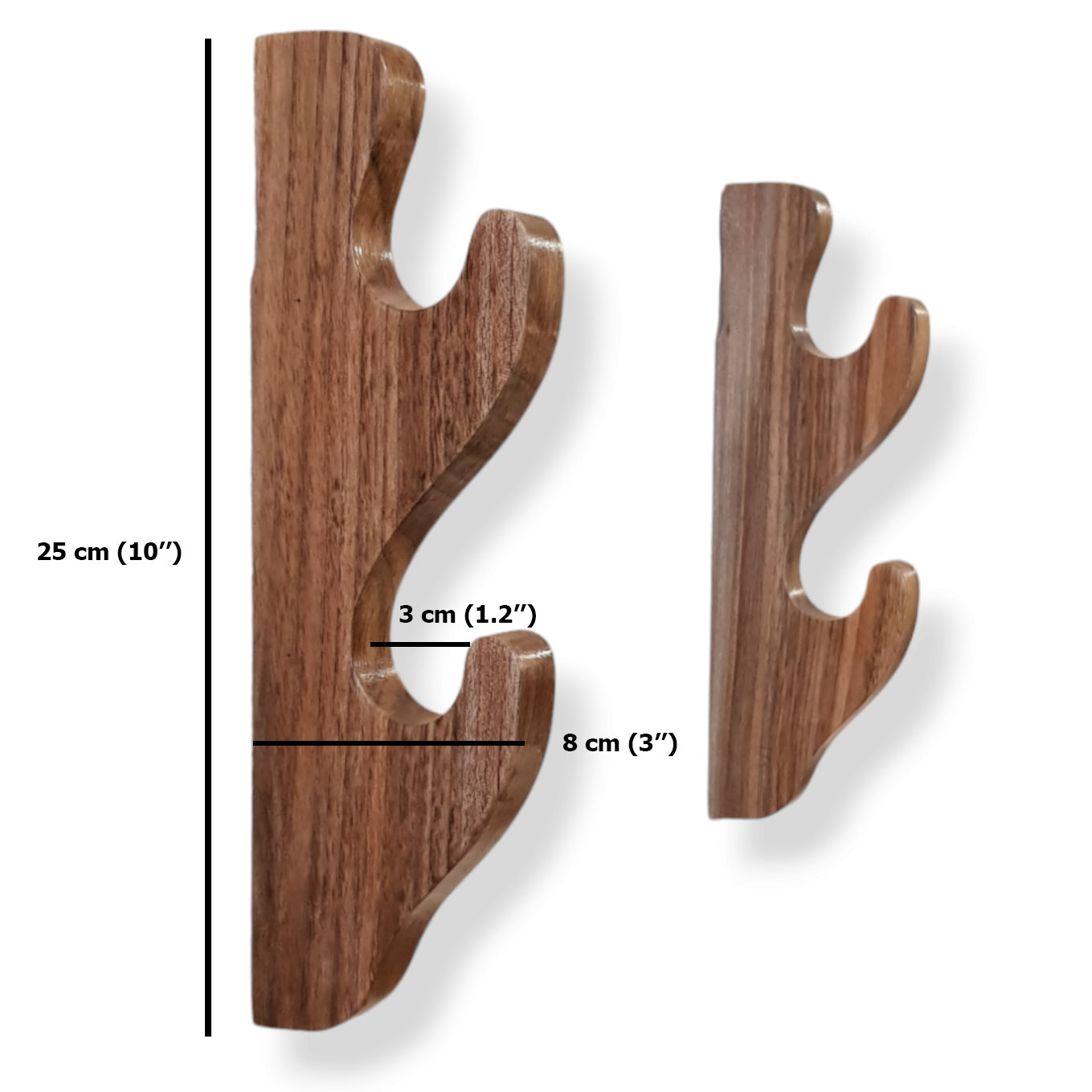 Wooden Wall Mounted Sword Katana Bokken Holder - 2 layers - Walnut