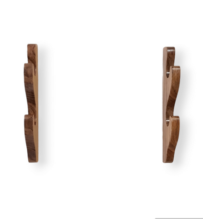 Wooden Wall Mounted Sword Katana Bokken Holder - 2 layers - Walnut