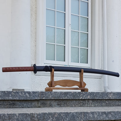Elegant wooden stand for sword display – ideal for collectors and martial artists