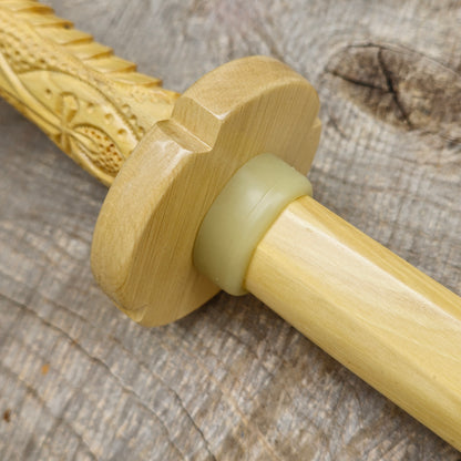 Wooden Bokken Daito Deluxe Dragon 102 (40.1") cm with tsuba- Aikido, Kenjutsu - European Hornbeam