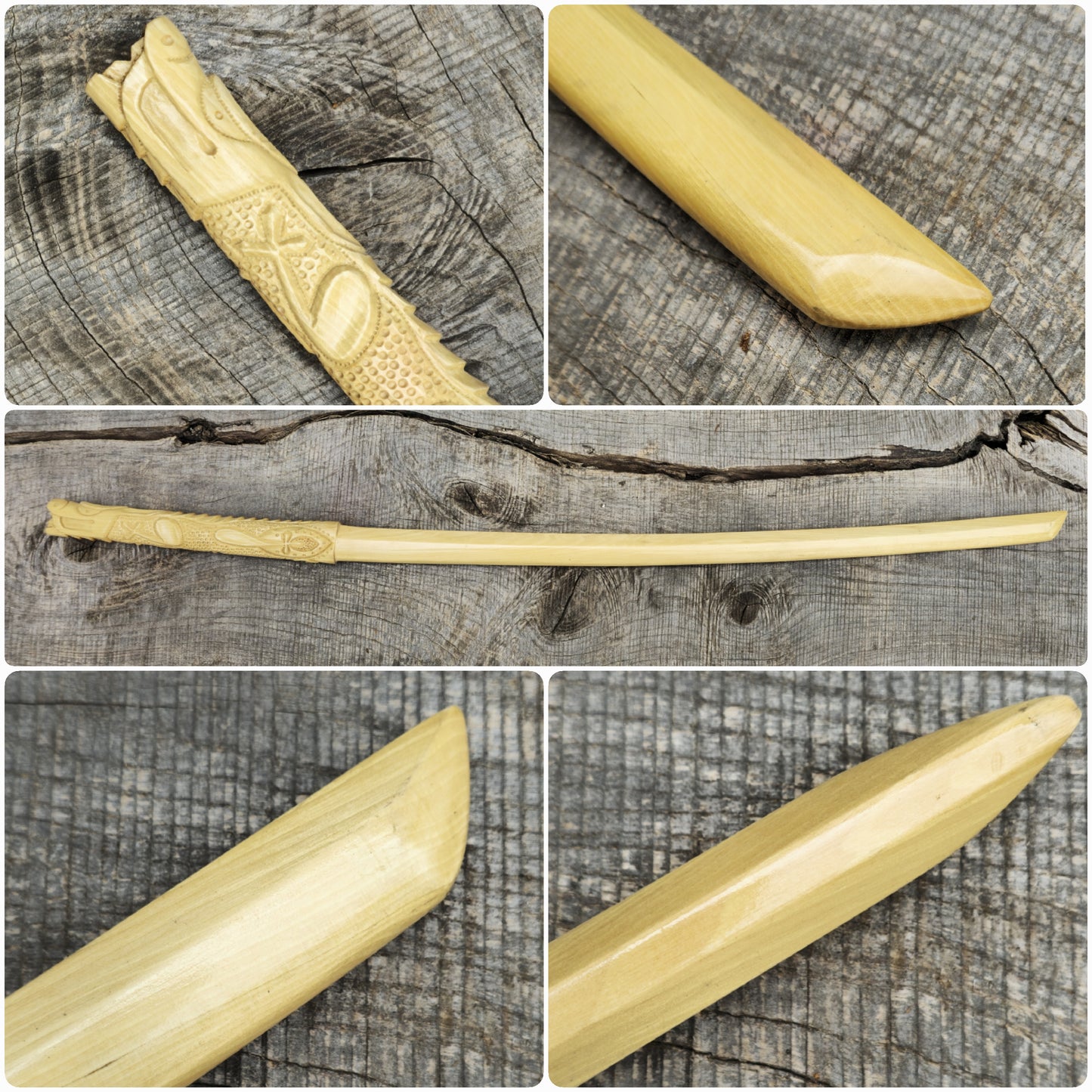 Wooden Bokken Daito Deluxe Dragon 102 (40.1") cm - Aikido, Kenjutsu -  European Hornbeam