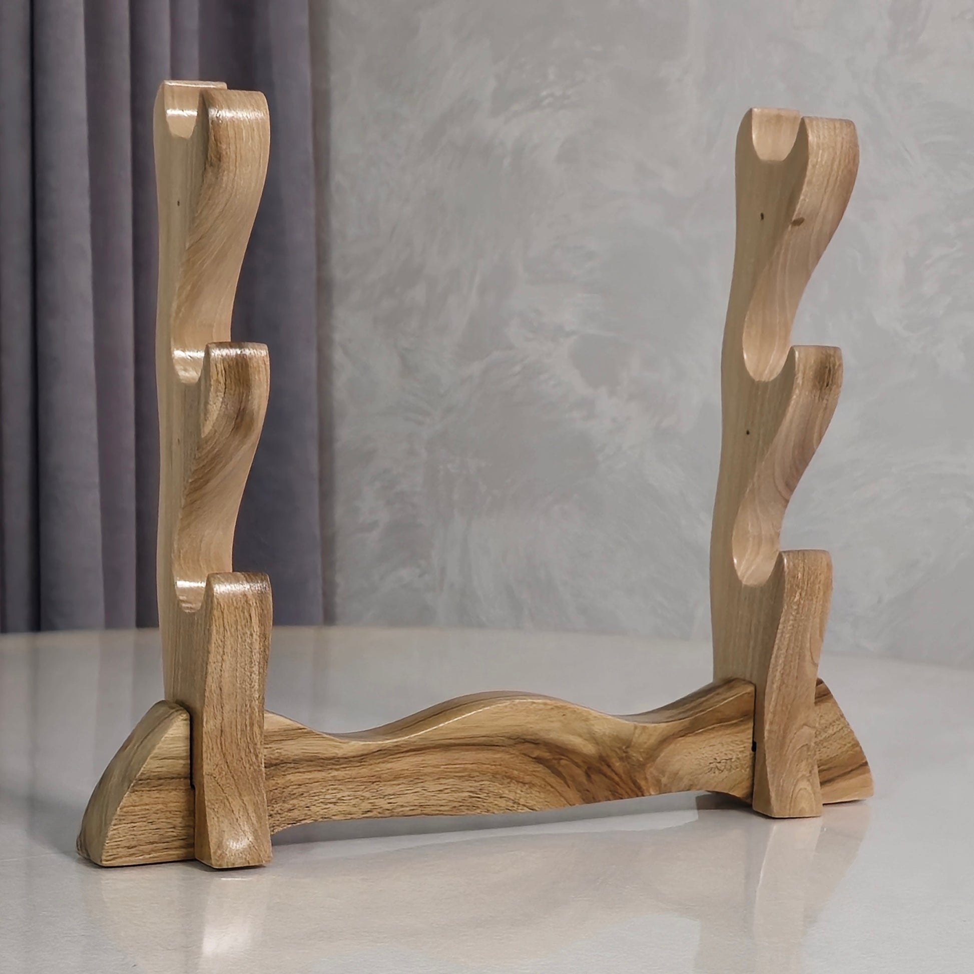 Elegant wooden stand for sword display – ideal for collectors and martial artists