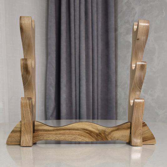 Elegant wooden stand for sword display – ideal for collectors and martial artists