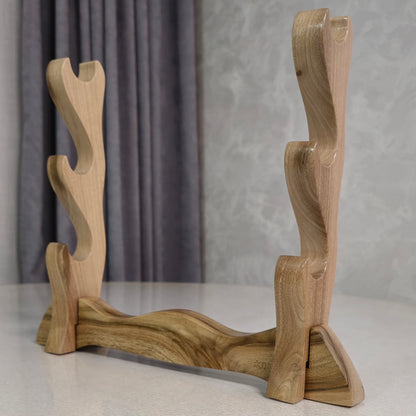 Elegant wooden stand for sword display – ideal for collectors and martial artists