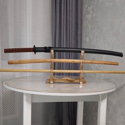 Elegant wooden stand for sword display – ideal for collectors and martial artists