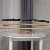 Sword Katana Bokken Stand Holder - Natural Wood Walnut - 3 layer