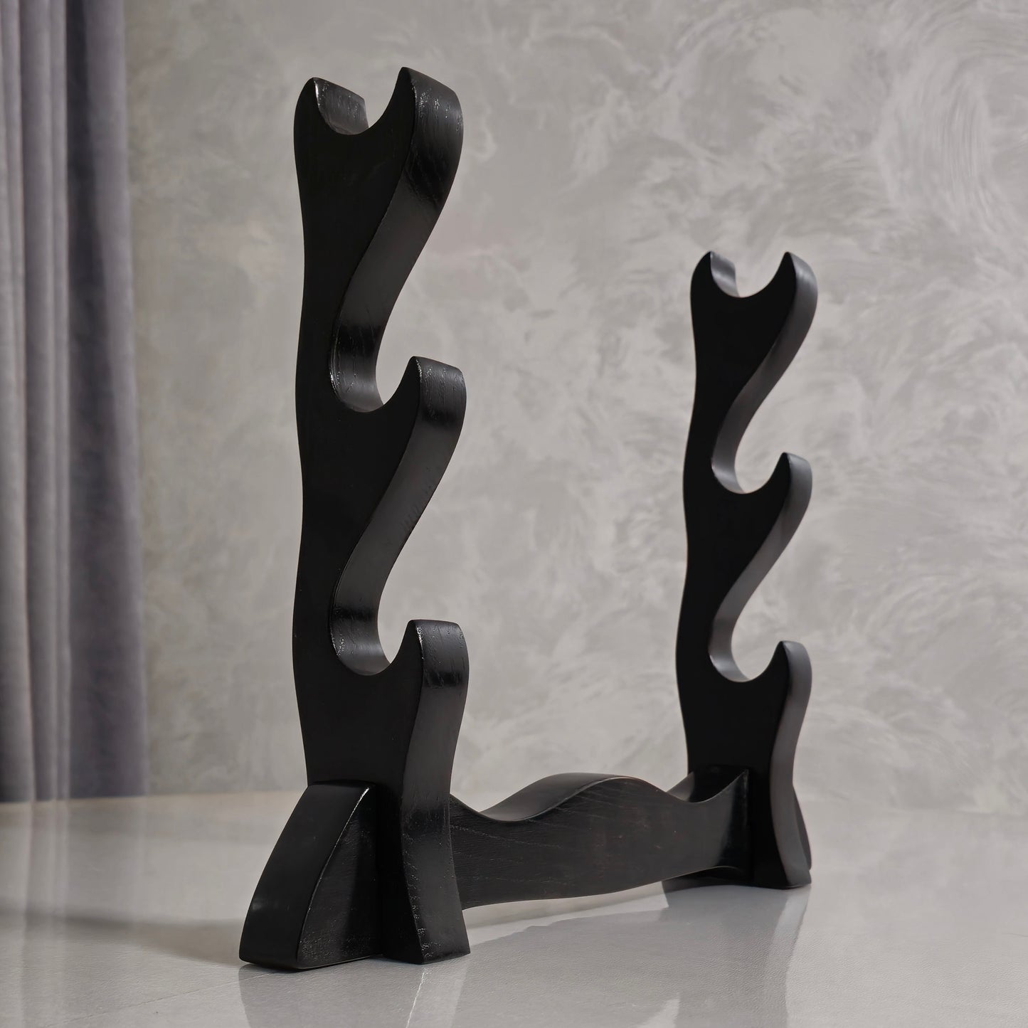 Durable wooden sword holder for samurai swords, katanas, and decorative blades