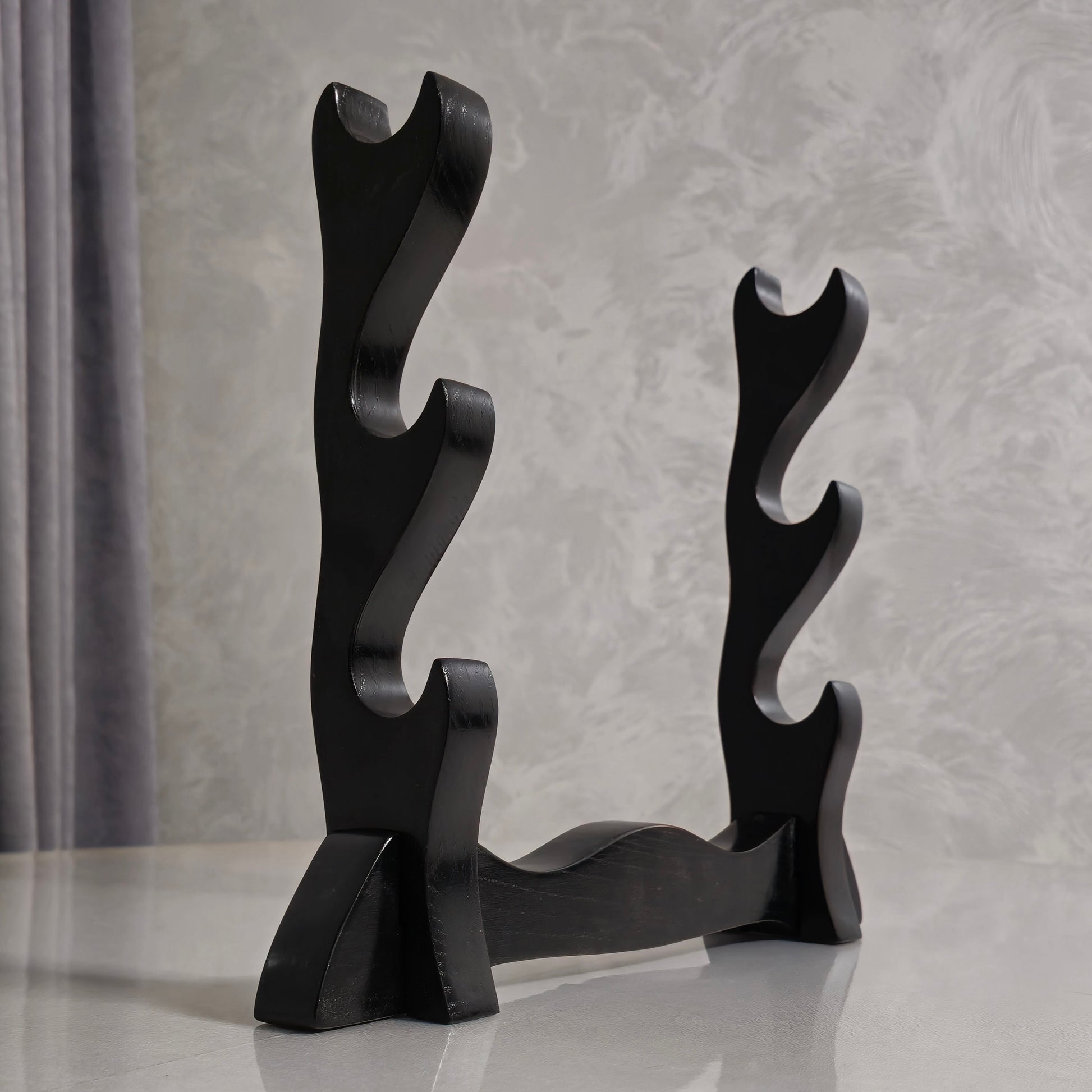 Durable wooden sword holder for samurai swords, katanas, and decorative blades