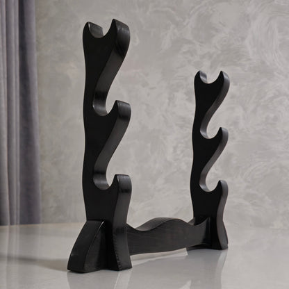 Durable wooden sword holder for samurai swords, katanas, and decorative blades