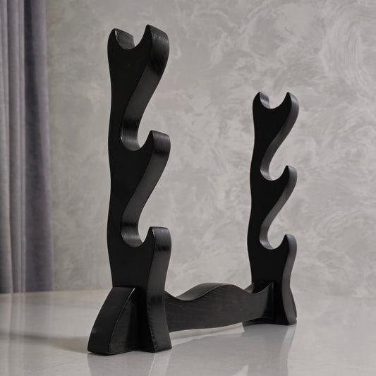 Durable wooden sword holder for samurai swords, katanas, and decorative blades