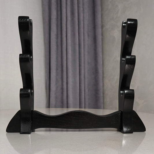 Durable wooden sword holder for samurai swords, katanas, and decorative blades