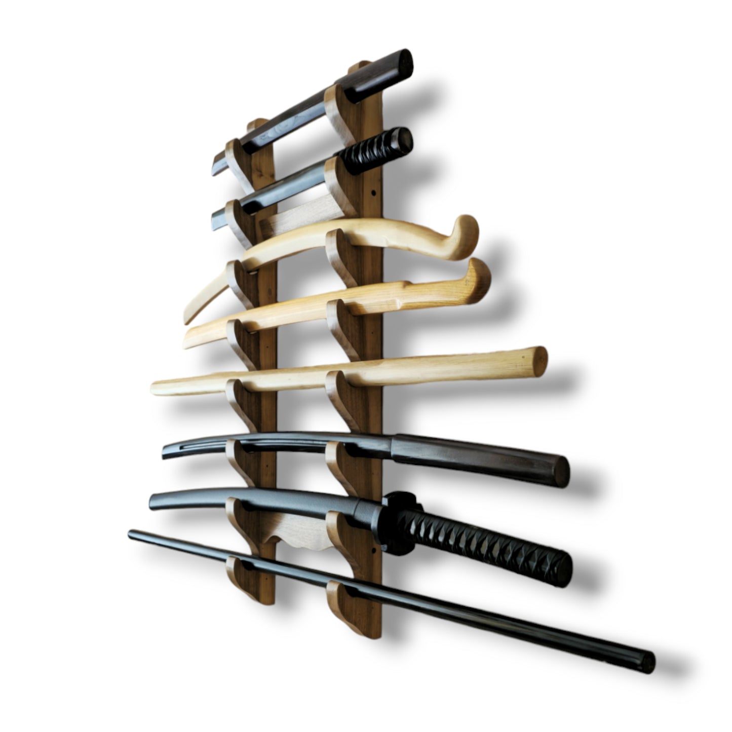 Wooden Katana & Bokken wall rack for martial arts swords