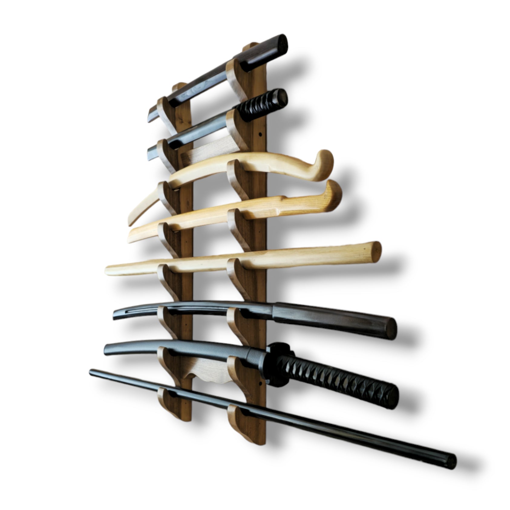 Wooden Katana & Bokken wall rack for martial arts swords