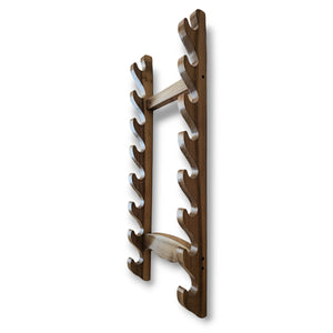 The Wall Stand for Weapons - Sword, Bokken, Staff - 7-10 Layer - Natural Wood (Walnut)