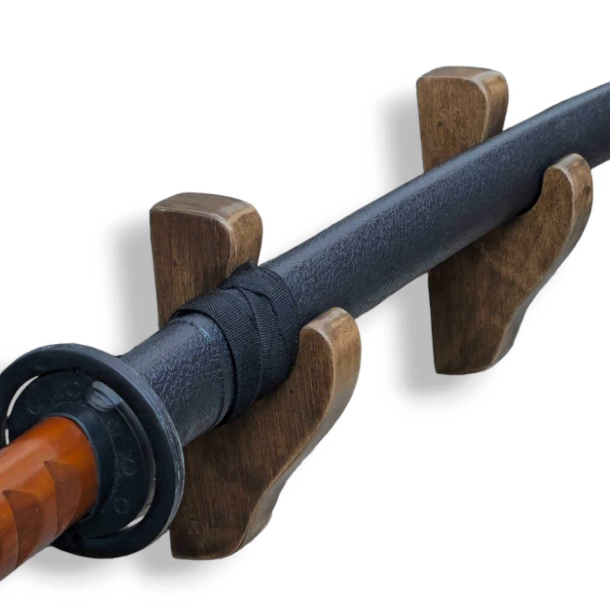 Handcrafted wooden sword display stand – perfect for katanas and collectibles