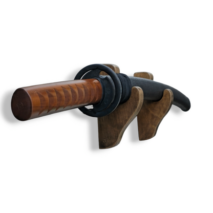 Handcrafted wooden sword display stand – perfect for katanas and collectibles