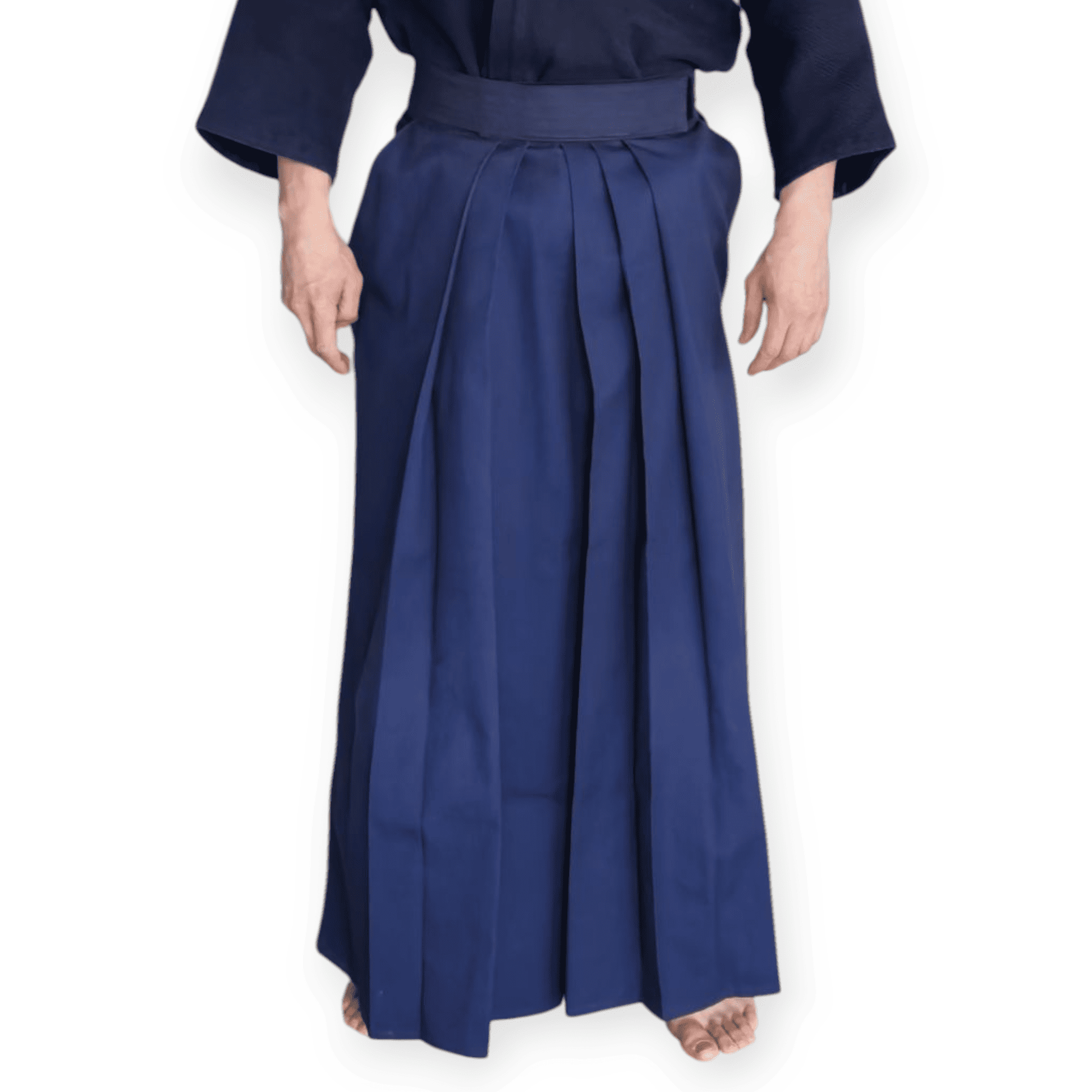 【NAVY】NYLON HAKAMA PANTS Japanese Hakama with Hook and Loop Fastener - Budo - Aikido