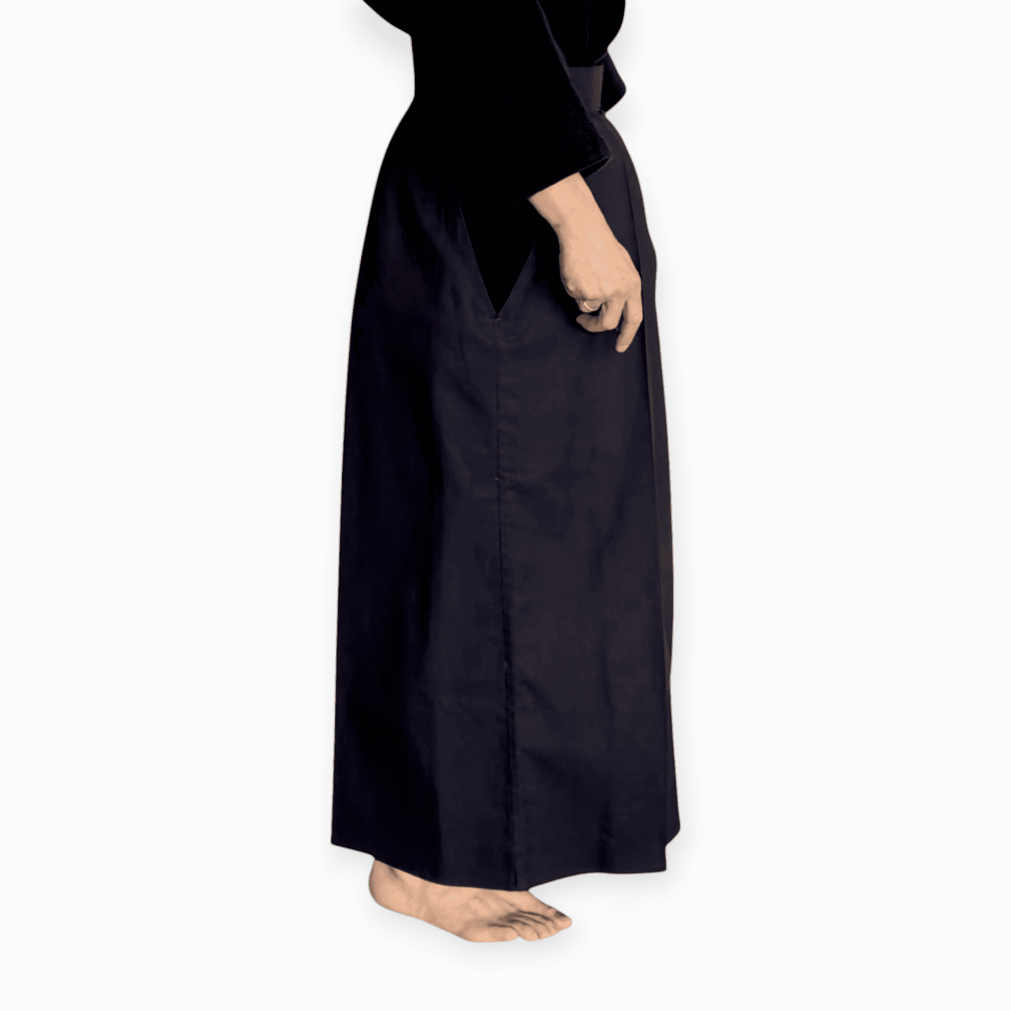 Traditional black hakama pants for Kendo, Aikido, and Iaido martial arts