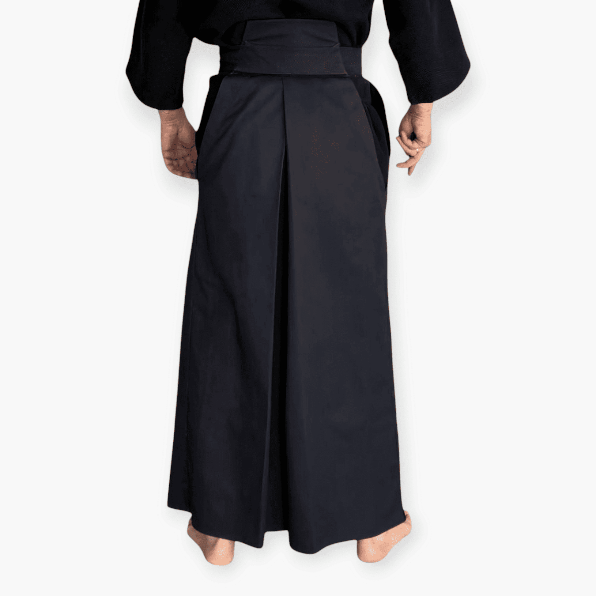 Traditional black hakama pants for Kendo, Aikido, and Iaido martial arts