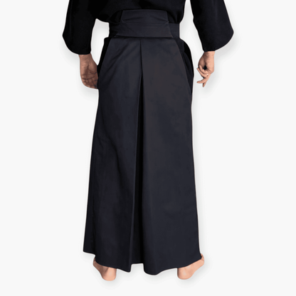 Traditional black hakama pants for Kendo, Aikido, and Iaido martial arts