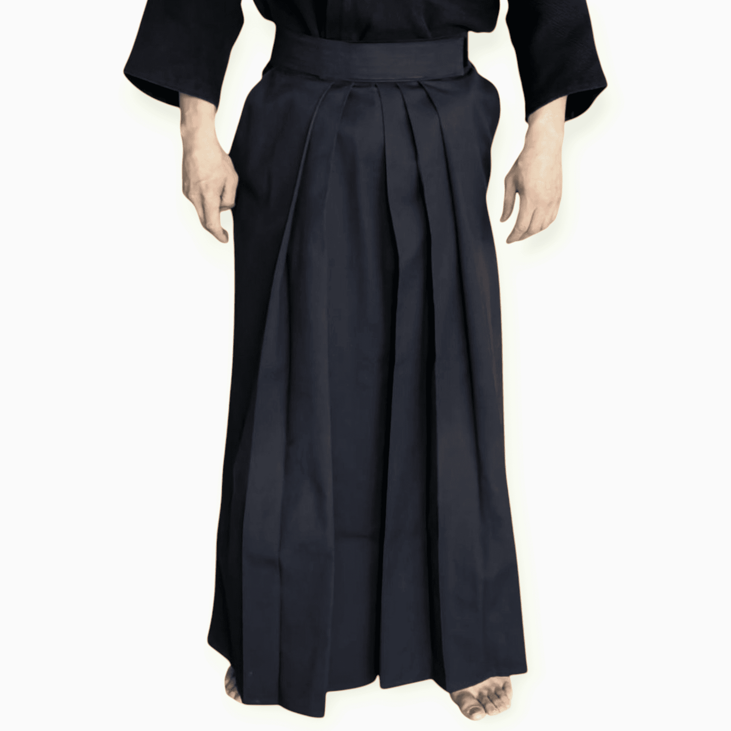 Traditional black hakama pants for Kendo, Aikido, and Iaido martial arts