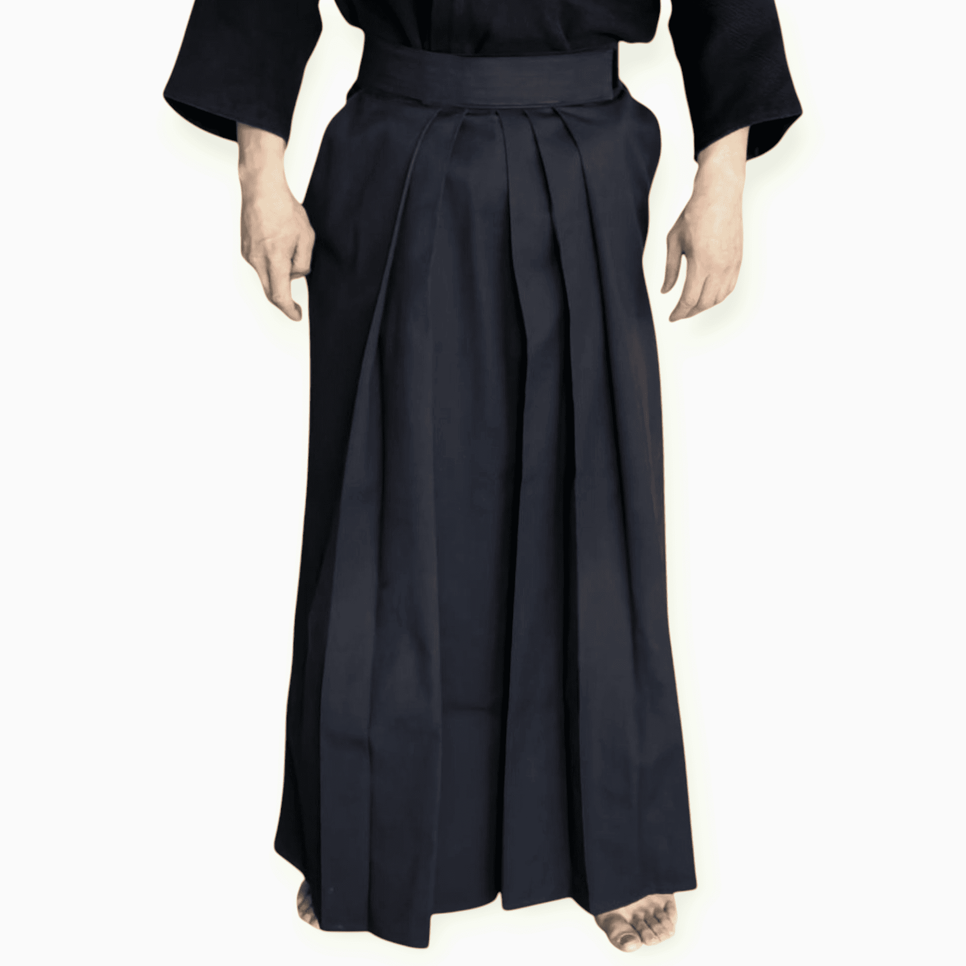 Traditional black hakama pants for Kendo, Aikido, and Iaido martial arts