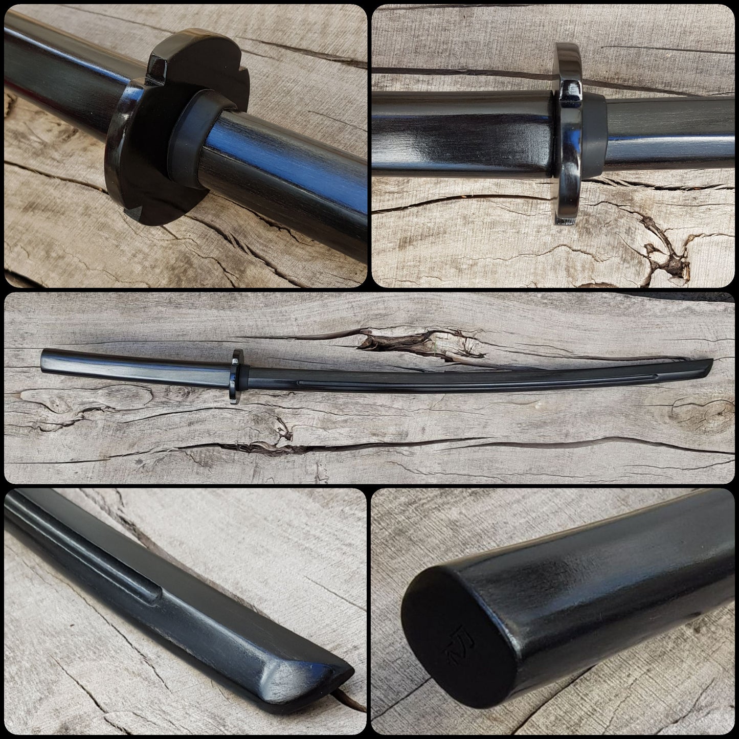 Japanese Bokken Daito 102 (40.1") with groove and tsuba - Aikido,Kendo - European Hornbeam
