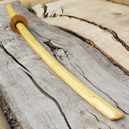 Japanese Bokken Daito 102 (40.1") with groove and tsuba - Aikido,Kendo - Robinia wood