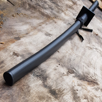 Ninjato Sword Wooden Bokken 103 cm (40.5") with tsuba, saya and tsukamaki - European Hornbeam