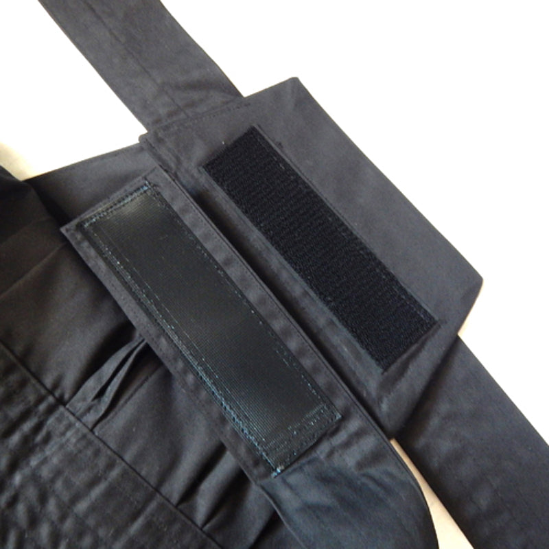 Japanese Hakama with Hook and Loop Fastener - Budo - Aikido - Kendo (Black)