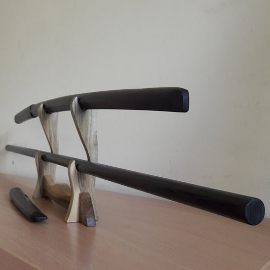 A set of wooden weapons for aikido - Bokken Daito 102 cm (40.1"), jo 128 cm (50.4"), tanto - European Ash