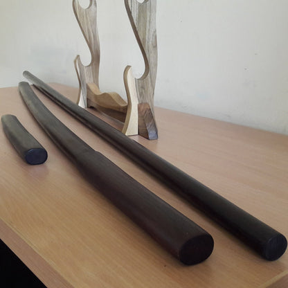 A set of wooden weapons for aikido - Bokken Daito 102 cm (40.1"), jo 128 cm (50.4"), tanto - European Ash