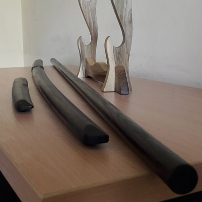 A set of wooden weapons for aikido - Bokken Daito 102 cm (40.1"), jo 128 cm (50.4"), tanto - European Ash