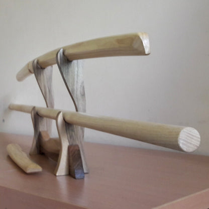 A set of wooden weapons for aikido - Bokken Daito 102 cm (40.1"), jo 128 cm (50.4"), tanto - European Ash