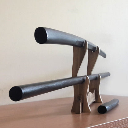 A set of wooden weapons for aikido - Bokken Bokuto 102 cm (40.1"), jo 128 cm (50.4"), tanto - Robinia Wood