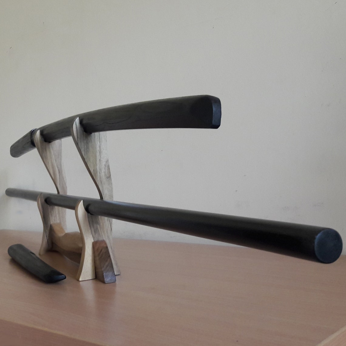 A set of wooden weapons for aikido - Bokken Daito 102 cm (40.1"), jo 128 cm (50.4"), tanto - Robinia wood