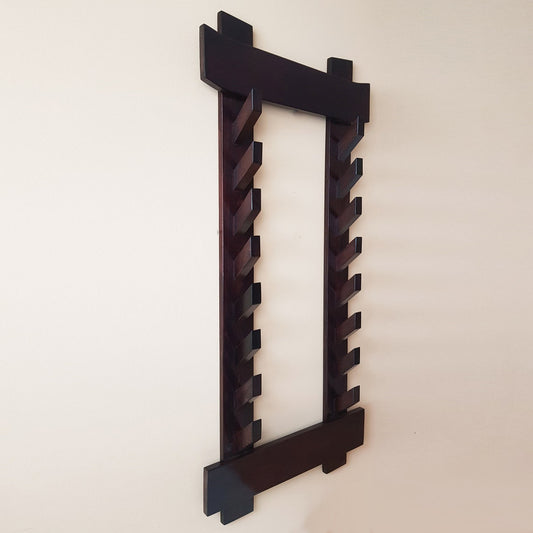 The Wall Stand for Weapons Japanese Style - Sword, Bokken, Staff - 8 Layer - Natural Wood (Ash Brown)