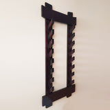 The Wall Stand for Weapons Japanese Style - Sword, Bokken, Staff - 8 Layer - Natural Wood (Ash Brown)