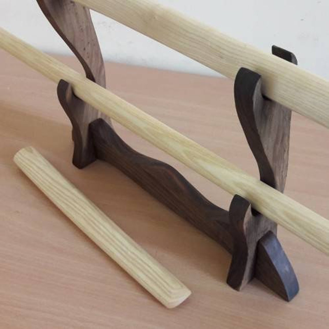 A set of wooden weapons for aikido - Bokken Daito 102 cm (40.1"), jo 128 cm (50.4"), tanto - European Ash