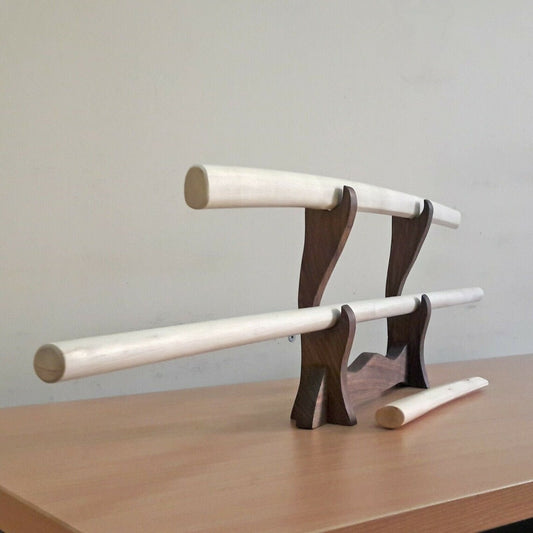 Set of wooden weapons for children Bokken 75 cm (29.5"), Jo 108 cm (42.5"), Tanto 29 cm (11.4") - European Hornbeam