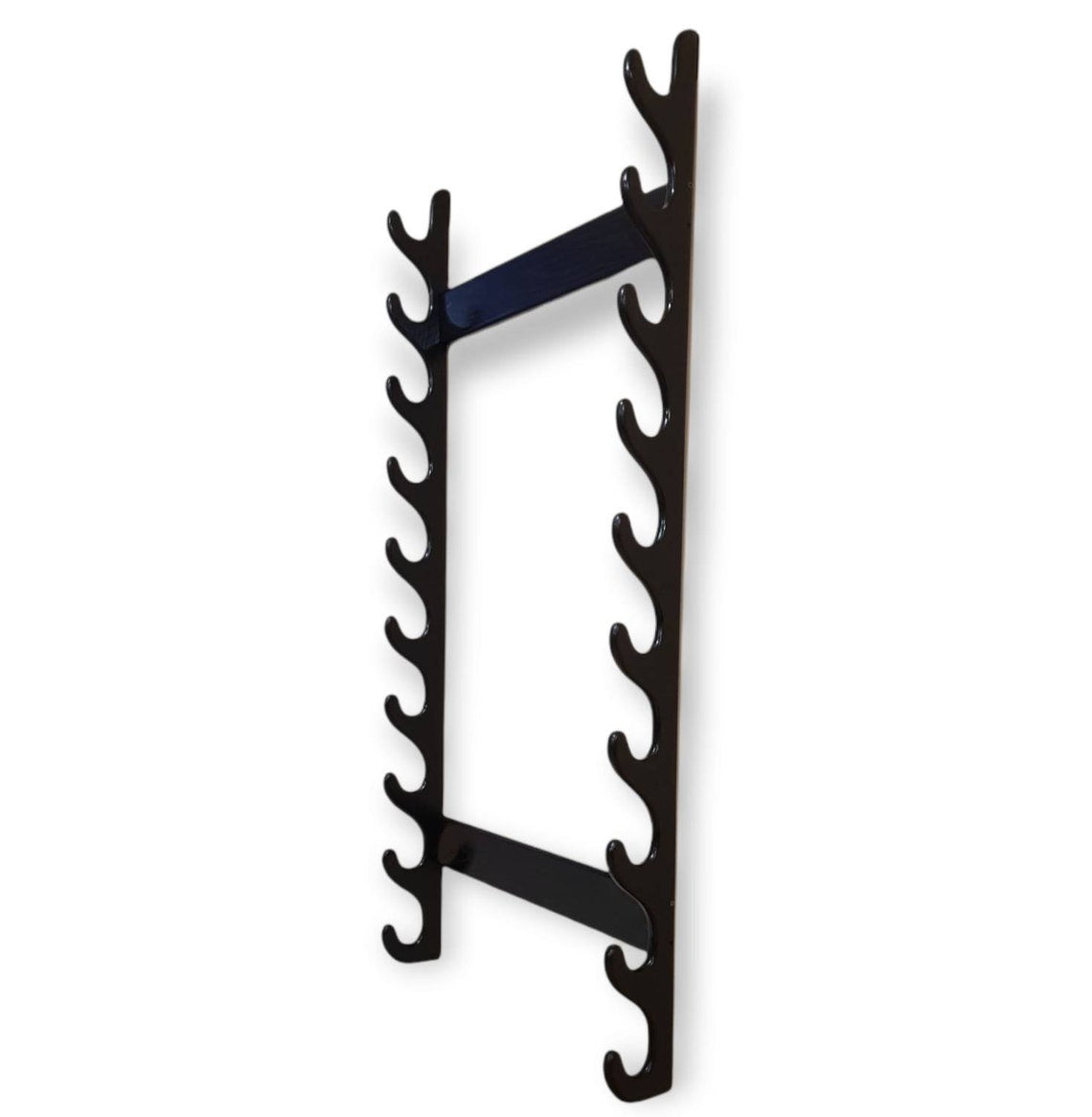 The Wall Stand for Weapons - Sword, Bokken, Staff - 10 Layer - Natural Wood (Ash)