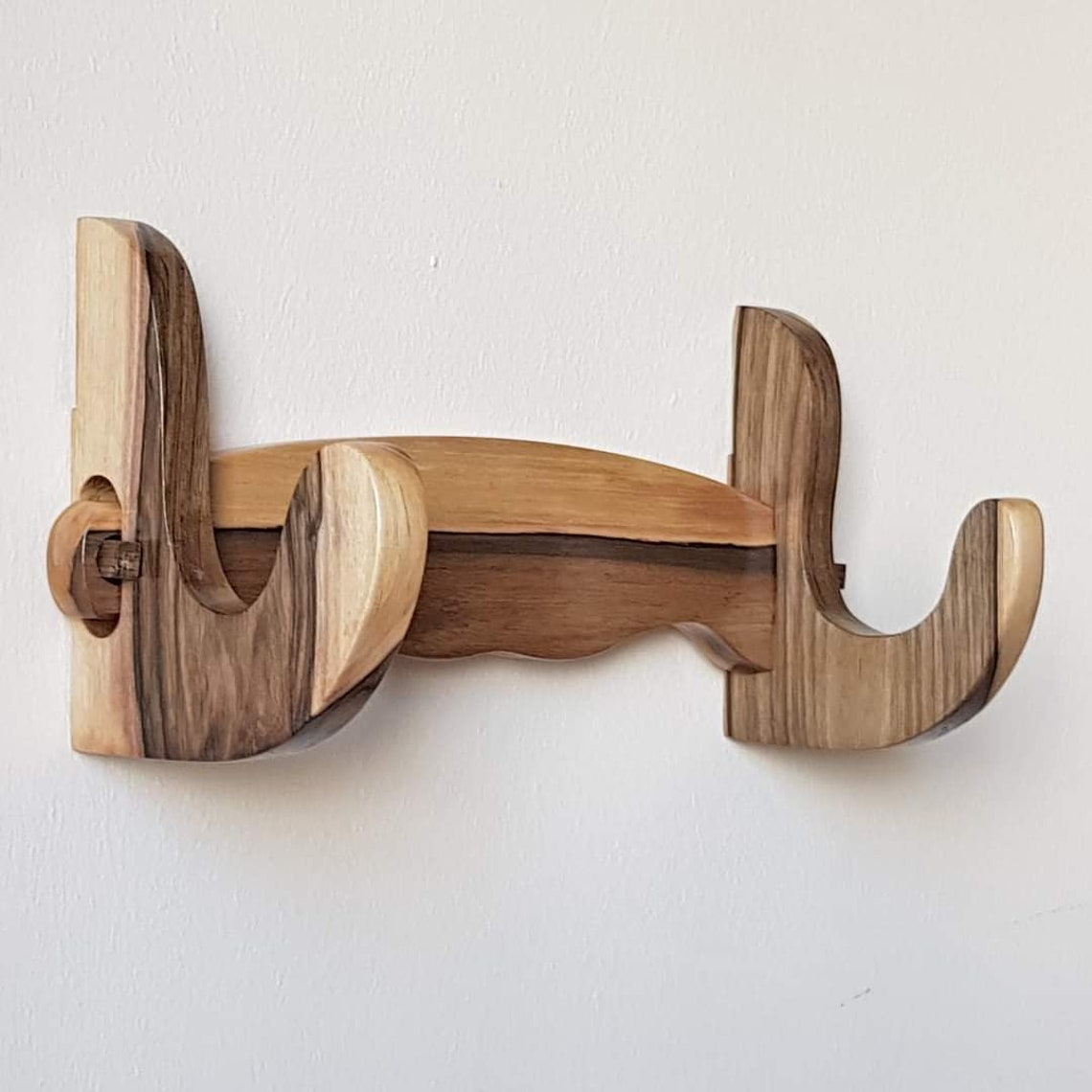 Wooden Wall stand for Swords, Ax, Rifle - Natural Wood Walnut - 1 Layer