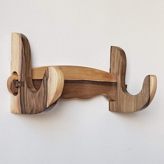Wooden Wall stand for Swords, Ax, Rifle - Natural Wood Walnut - 1 Layer