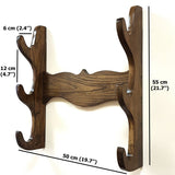 Wooden Wall stand for Swords, Ax, Rifle - Natural Wood Ash Brown - 3 Layers