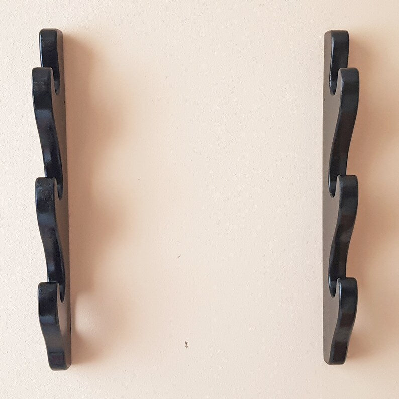 Wooden Wall Mounted Sword Katana Bokken Holder - 3 Layers - Ash Wood