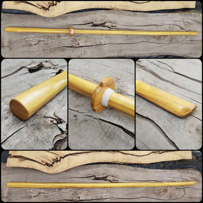 Wooden Long Chinese two-handed wushu sword Miao Dao 150 cm (59") - Robinia Wood