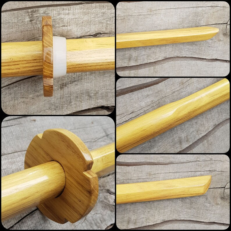 Wooden Long Chinese two-handed wushu sword Miao Dao 150 cm (59") - Robinia Wood