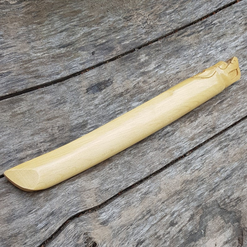 Wooden knife tanto Deluxe Dragon - European Hornbeam