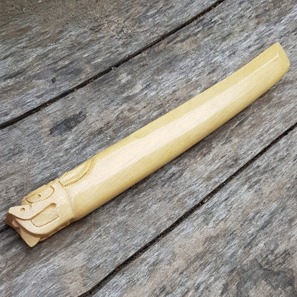 Wooden knife tanto Deluxe Dragon - European Hornbeam